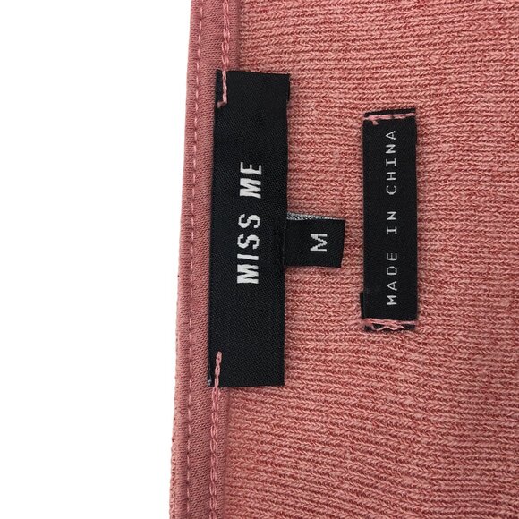 Miss Me Embellished Studded Knit Sweater Long Flare Sleeve Pink‎ Size M Boho Y2K - Picture 8 of 8